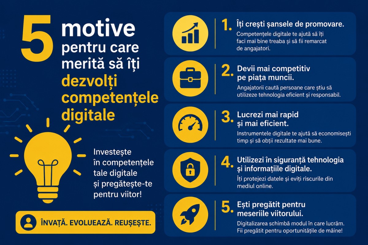 5 motive pentru care merită să îți dezvolți competențele digitale
